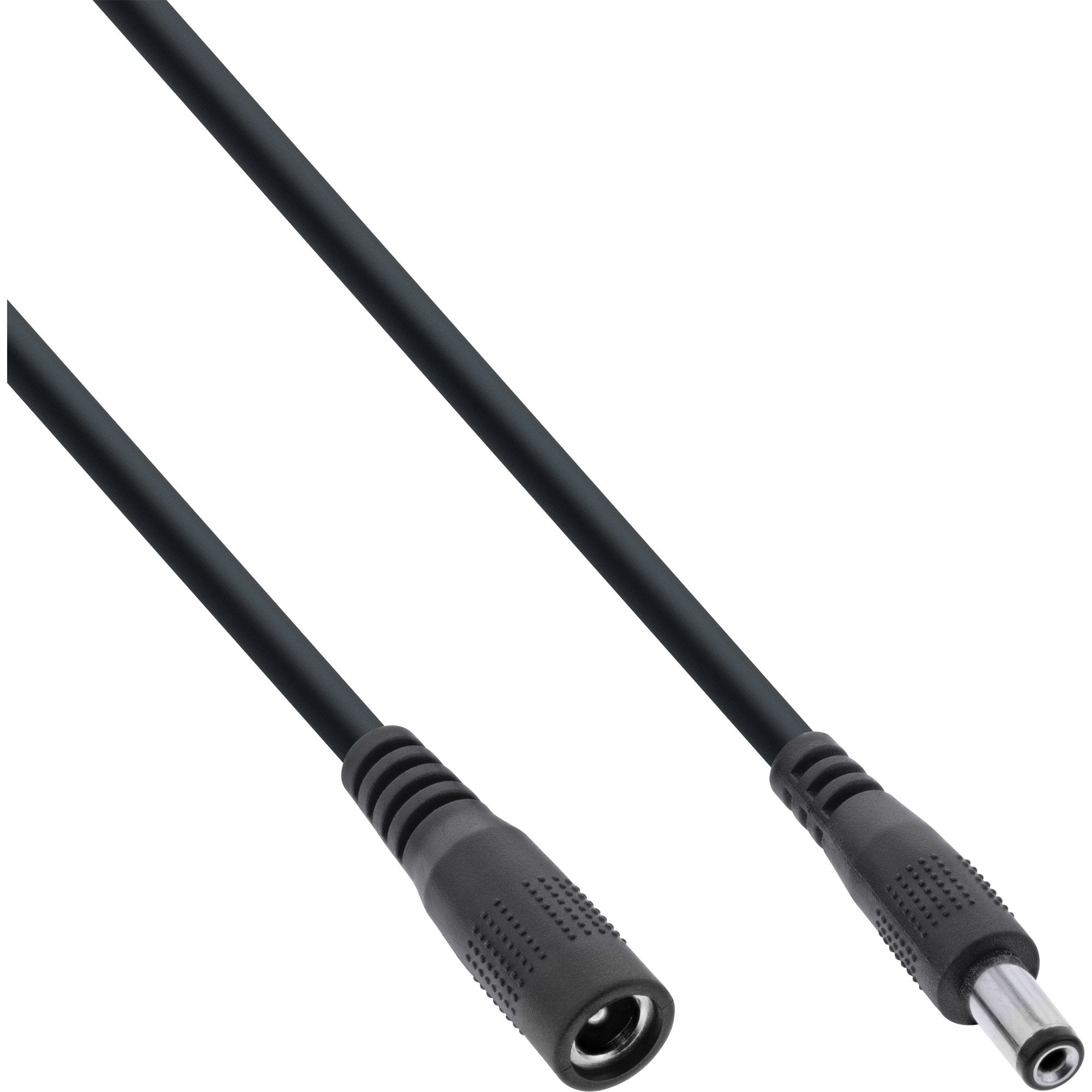 Cable De Extensión De Cc Inline, Enchufe De Cc Macho/Hembra 5,5x2,1 Mm, Awg 18, Negro, 1 M