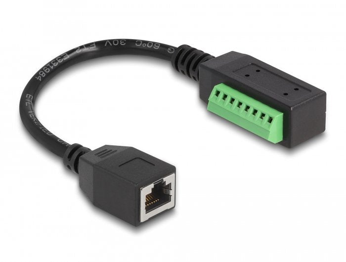 Delock Rj45 Cable Cat.5e Buchse Zu Terminalblock Adapter 21,5 Cm