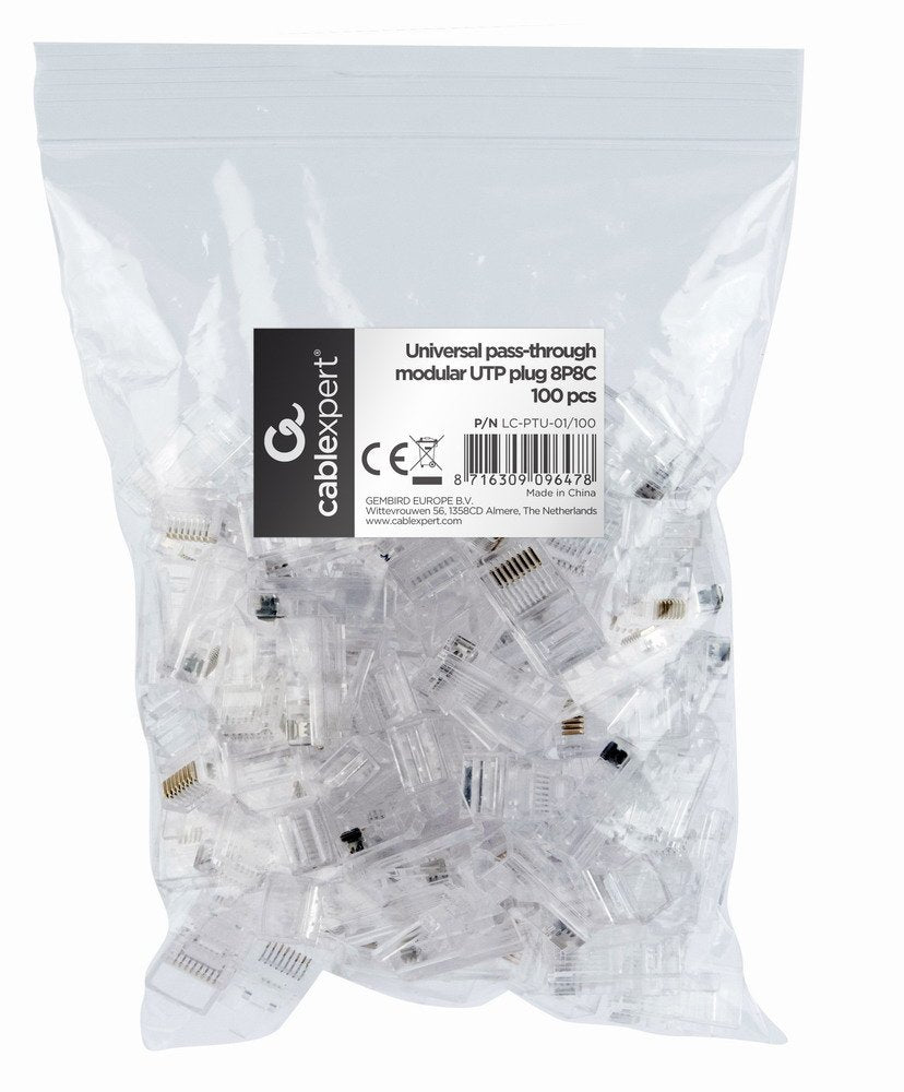 Gembird Lc-Ptu-01/100 Conectores Utp Modular 8p8c, 100 Piezas
