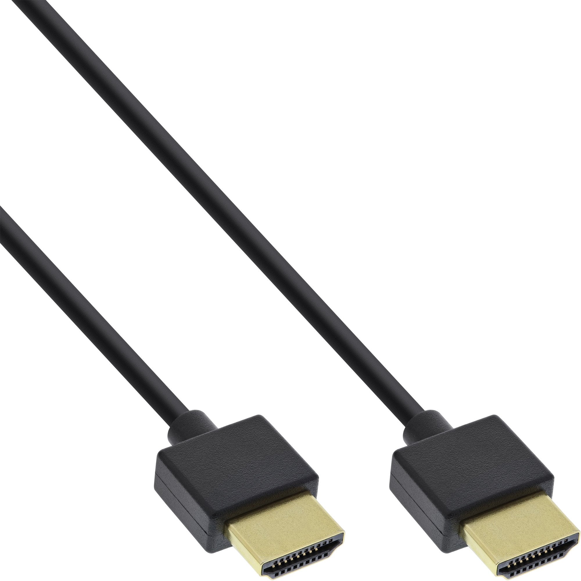 Cable Hdmi De Inline Con Ethernet Tipo A A A Macho Superfino Negro/Dorado 0,5 M