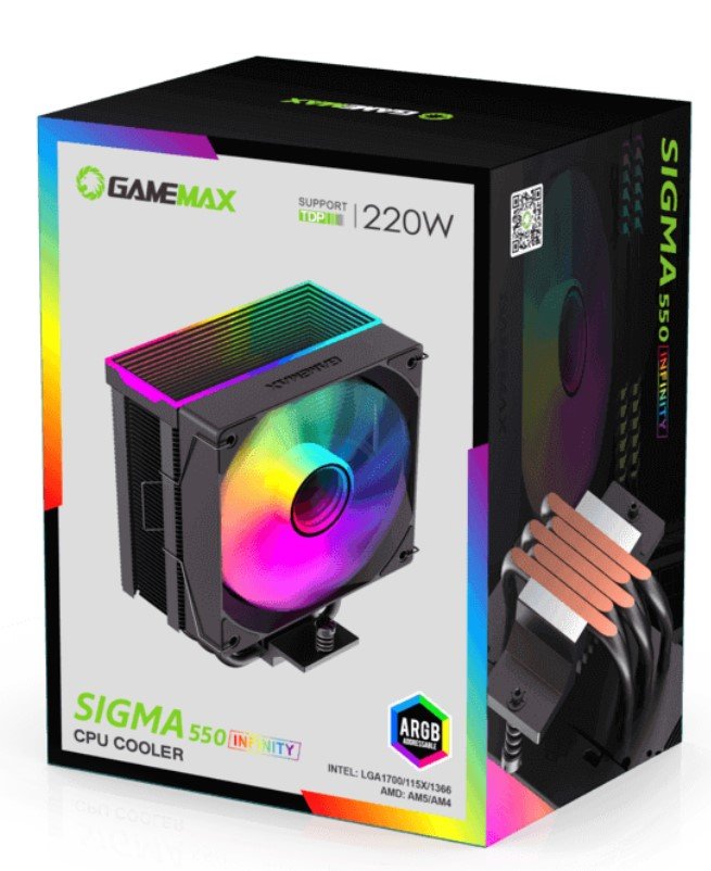 Gamemax  Cpu Air Cooler  Sigma550 Infinity  Black