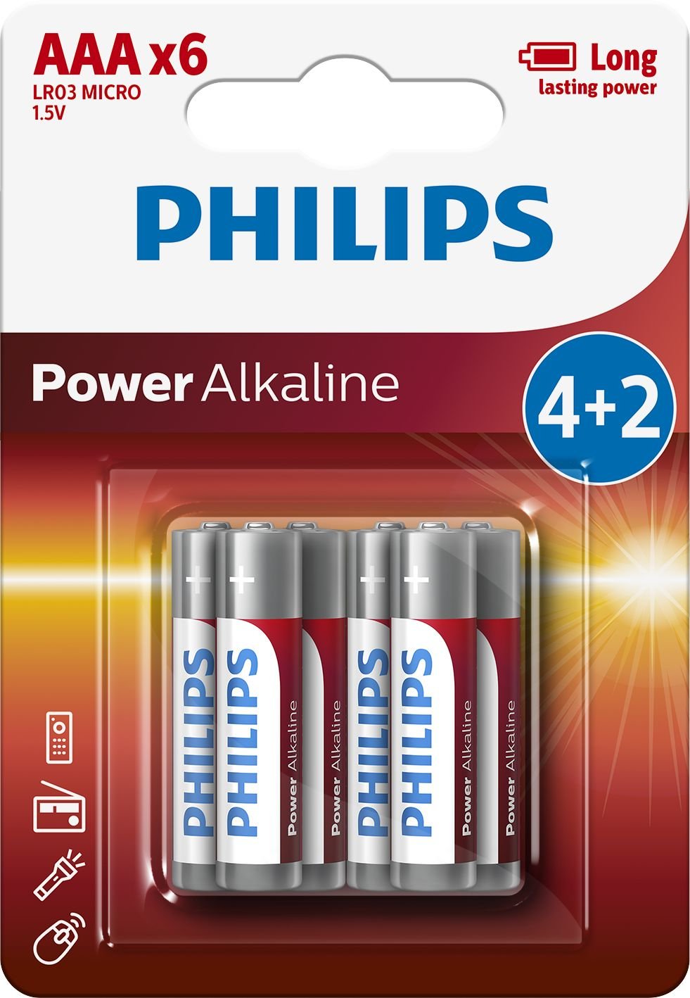 Paquete Económico De 1x6 Pilas Alcalinas Aaa De Philips Power