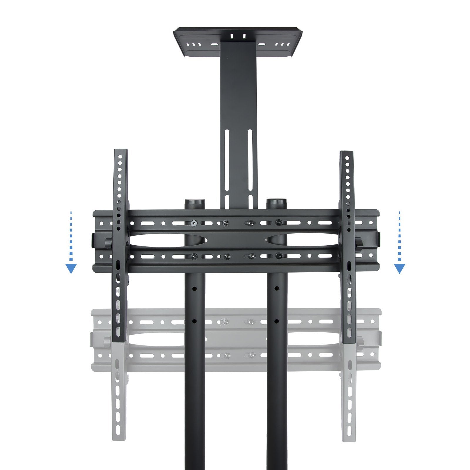 Tooq Soporte De Pantalla De Suelo Con Ruedas 37"-70" - Bloqueo De Ruedas - Dos Estantes - Peso Max 50kg - Vesa
