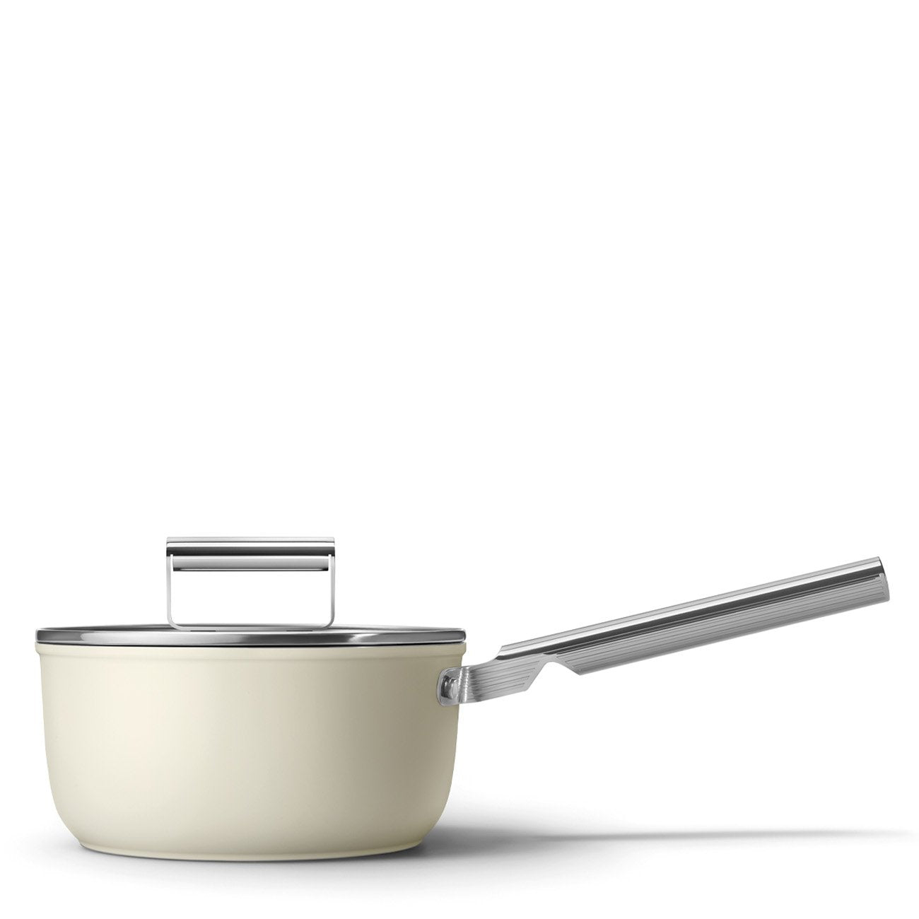 Smeg Spf2012crm Kochtopf, 20 Cm, Keramik, Edelstahlgriff, Mattcreme