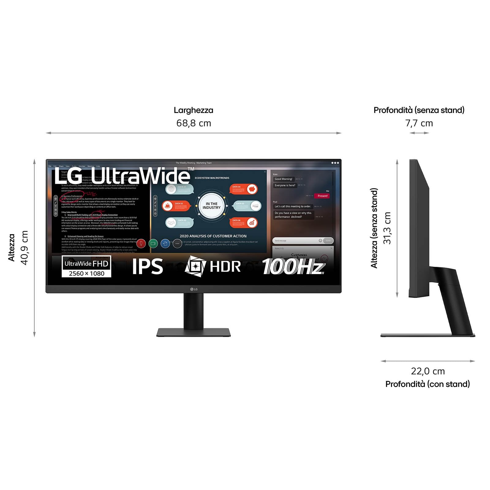 Lg 29u511a-B 29" Ips 21:9 2560x1080 250cdm2 5ms Hdmi Displayport Black