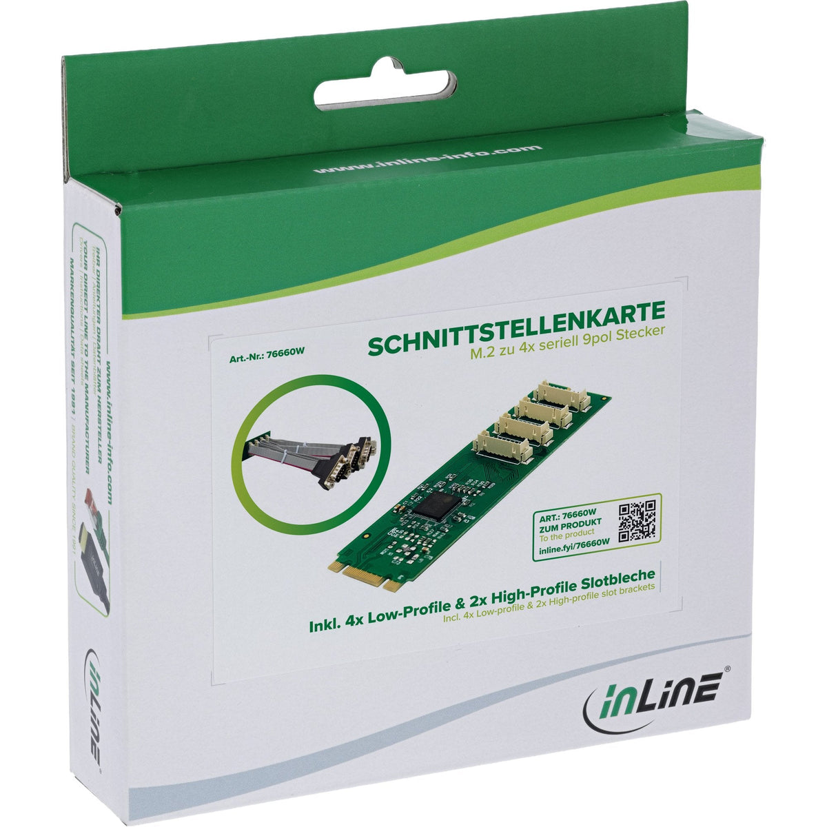 Inline Tarjeta De Interfaz M.2 A 4x Serie 9pol Conector Macho