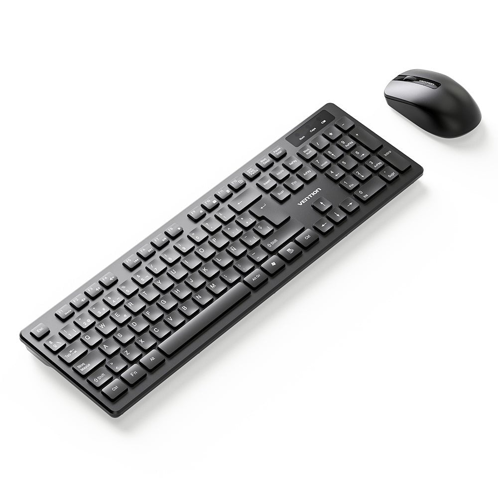 Wireless Full-Sized Keyboard Anwrls D Mouse Combo With Mouse Pad Bla
