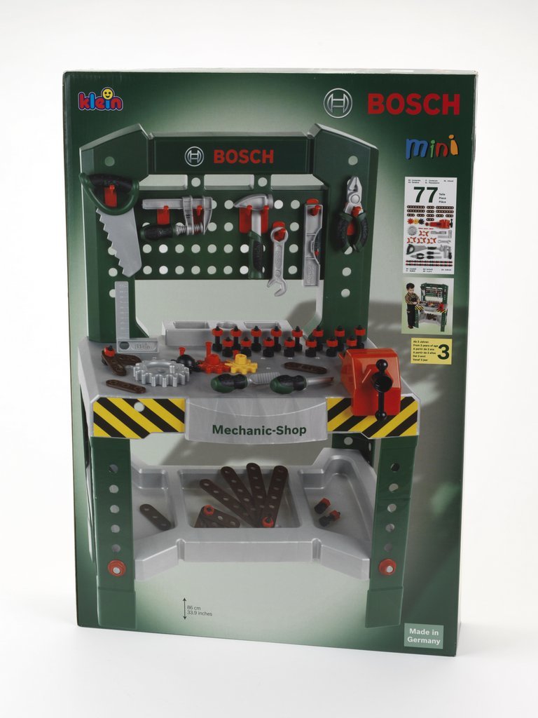 Banco De Trabajo Theo Klein Bosch Con Juego De Accesorios De 77 Piezas, Herramientas Para Niños