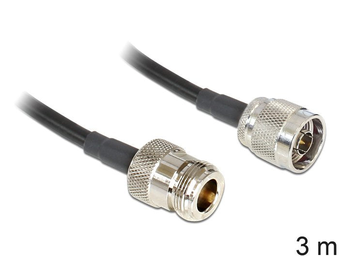 Delock 88682 Antenna Cable N Plug > N Jack Lmr195 Low Loss 3 M