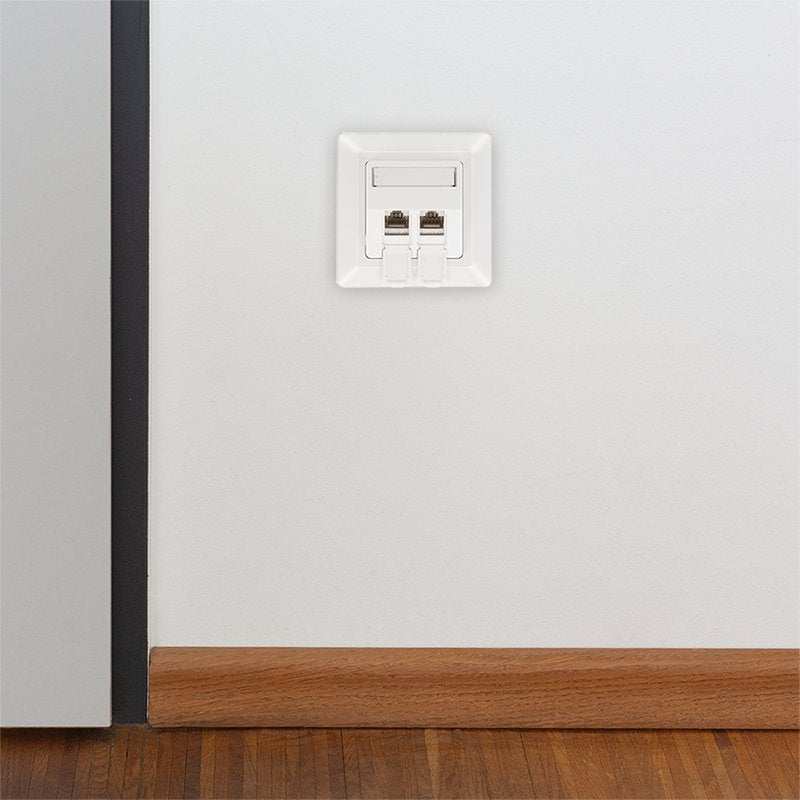 Logilink Keystone Faceplate For 2 Modules, Projecting, Up 50, Blanco Puro