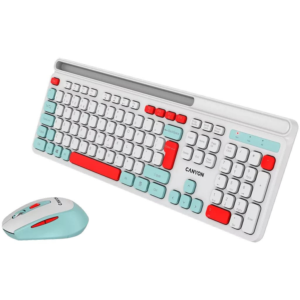 Canyon Hset-W5 En Keyboard+Mouse Aaa+Aa Wireless White