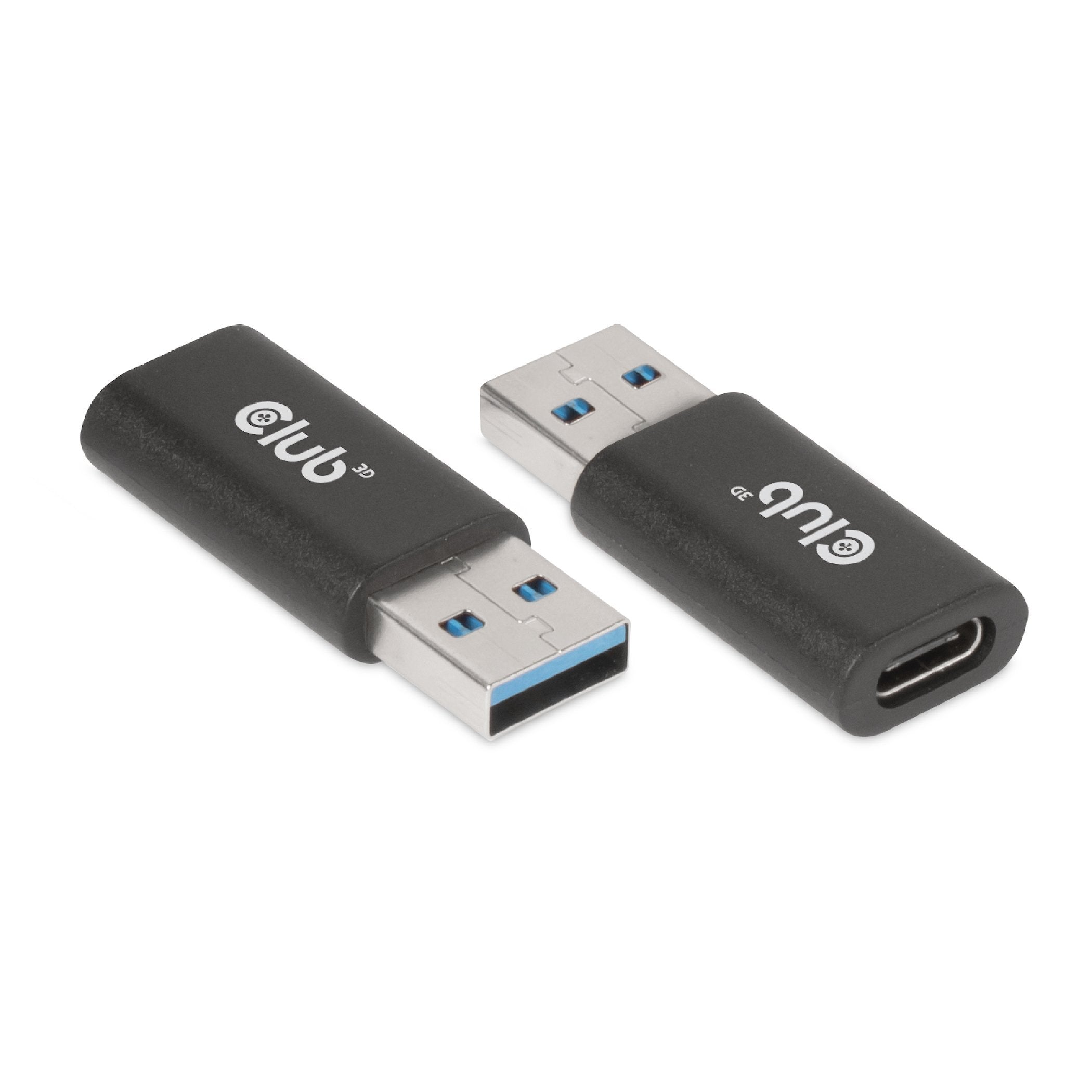 Adaptador Club3d Usb 3.2 Gen1 Tipo A A Usb 3.2 Gen1 Tipo C (M / F), Negro