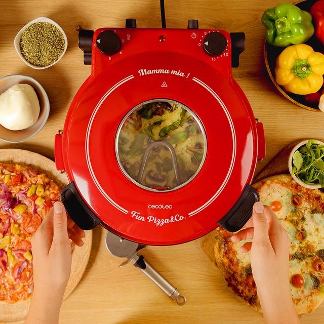 EAN 8435484038263 - Cecotec Fun Pizza&Co Mamma Mia Vista fabricante de pizza y hornos 1 Pizza(s) 1200 W Rojo imagen 12