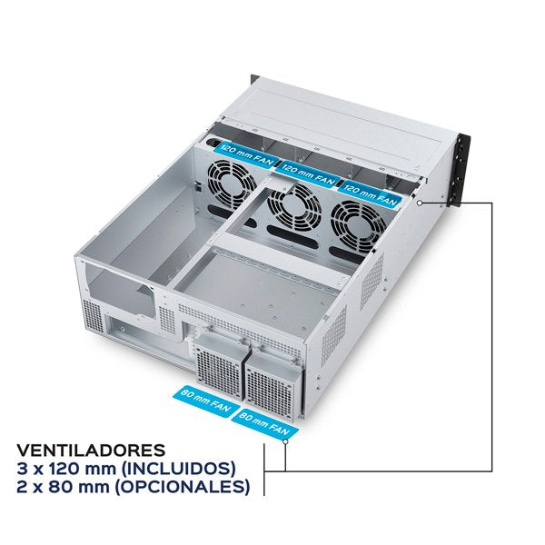 Servidor Rack Unykach  4u 8 Bahias Hot Swap Hsw4u6508 - Tamaã±Os De Disco Soportados 2.5", 3.5" - Placas Base