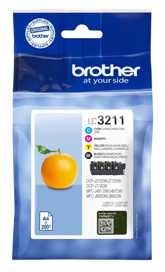 EAN 4977766780186 - Brother LC3211VALDR cartucho de tinta 4 pieza(s) Original Negro, Cian, Magenta, Amarillo imagen 1
