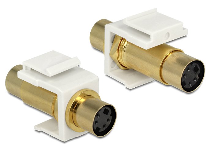 Keystone Modul Mini-Din 4 Pin Buchse > Buchse Chapado En Oro Weiss