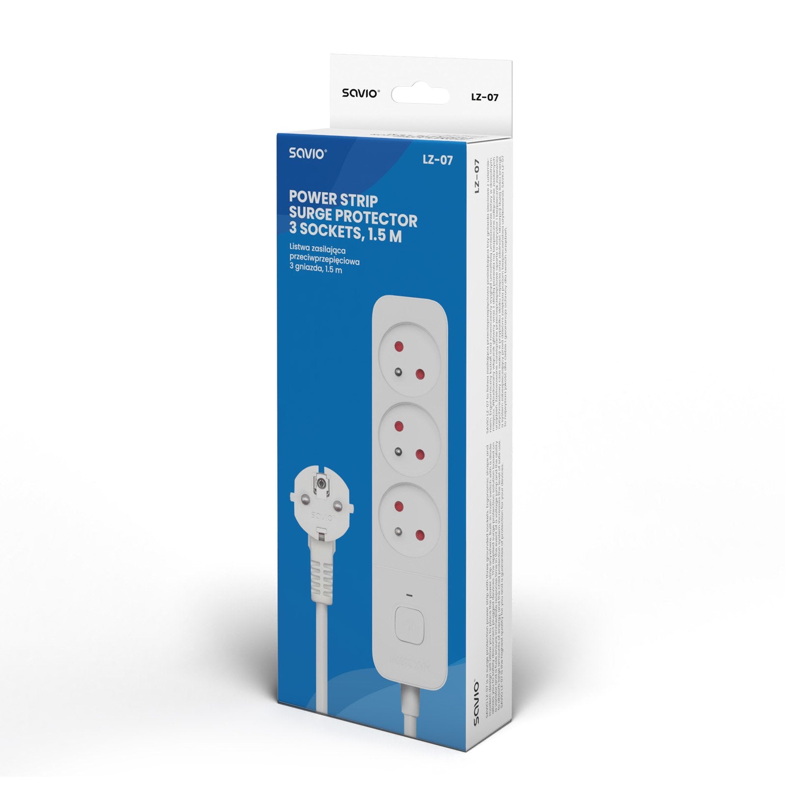 Regleta Power Strip 3-Way Savio