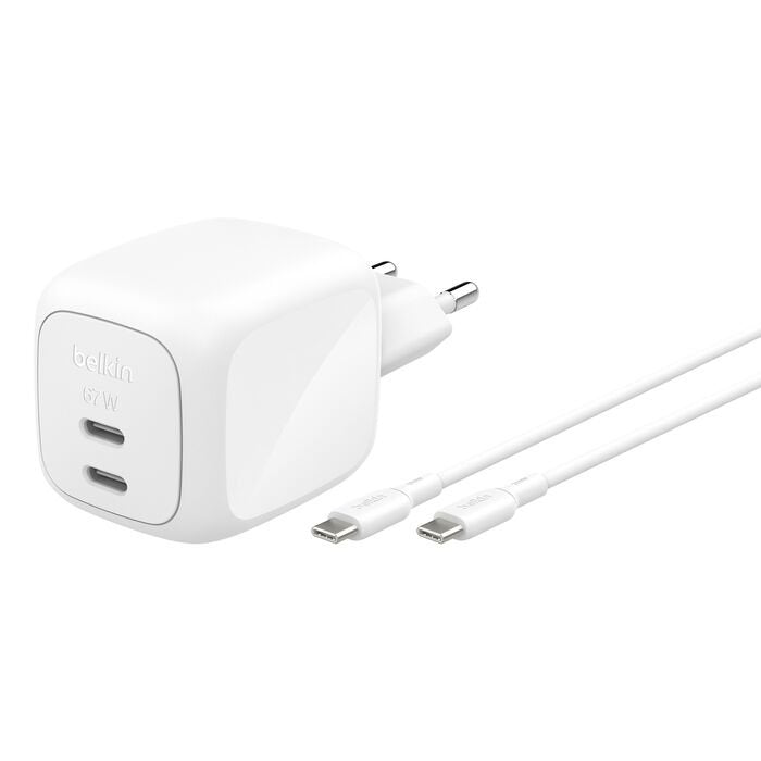 Belkin Ladegerät Dual Usb-C 67w Pd Pps+2m Kabel  Wch020kq2mwh-B6