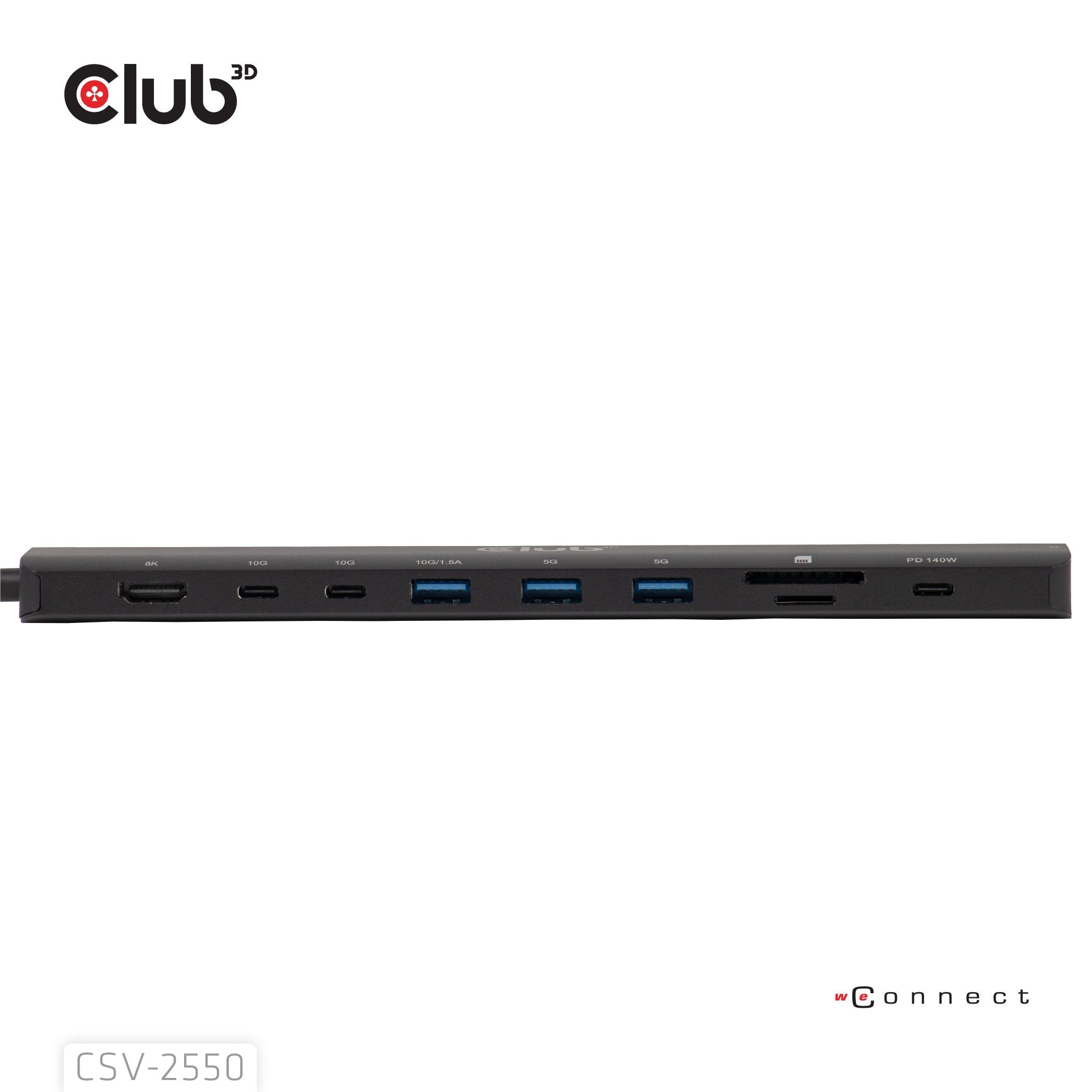 Club3d Tragbare Docking Usb-C ->2xusb-C 3xusb-A Hdmi Sd 140w Retail