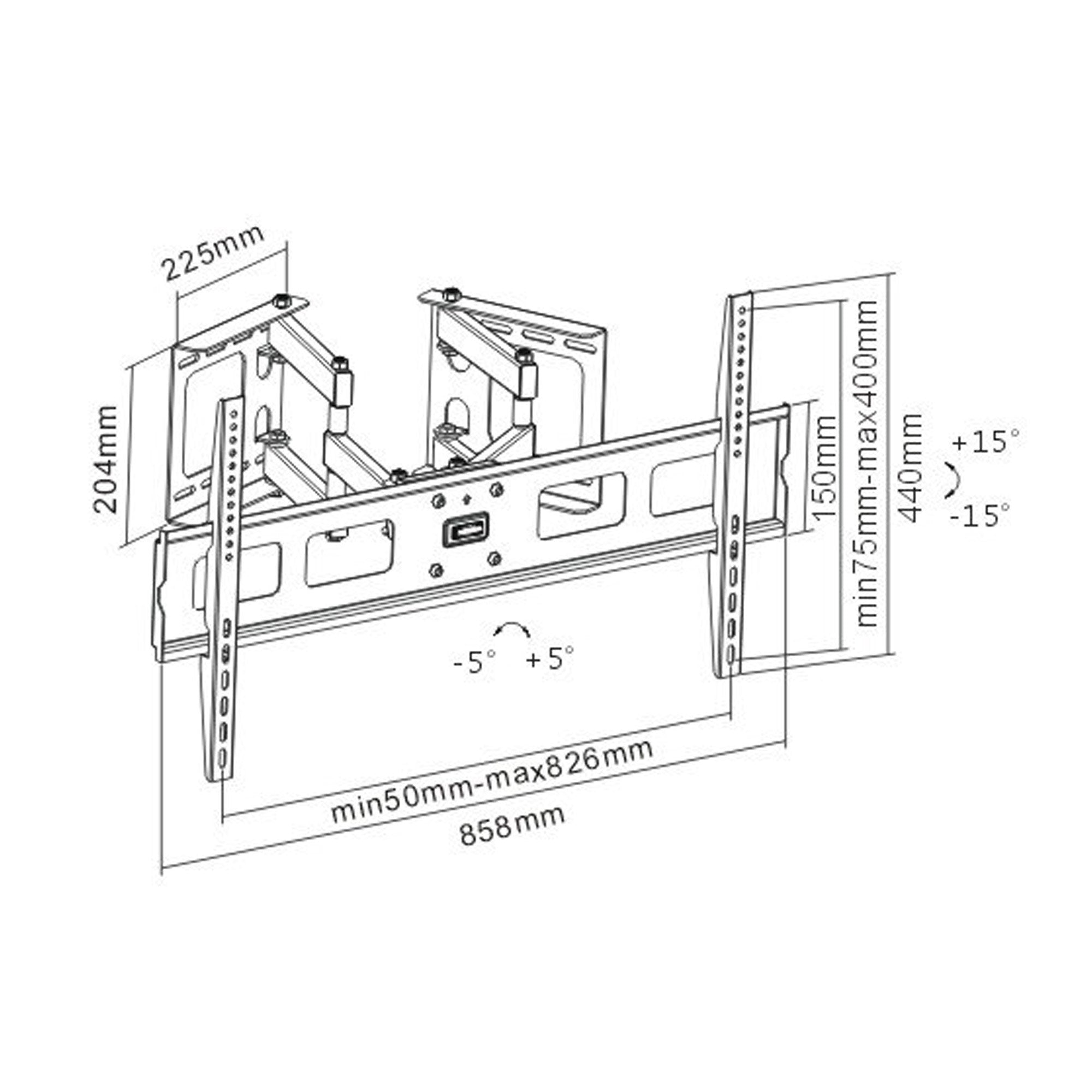 Soporte De Pared De Esquina Inline Para Tft / Led / Plasma De 37" A 63" Hasta 60 Kg