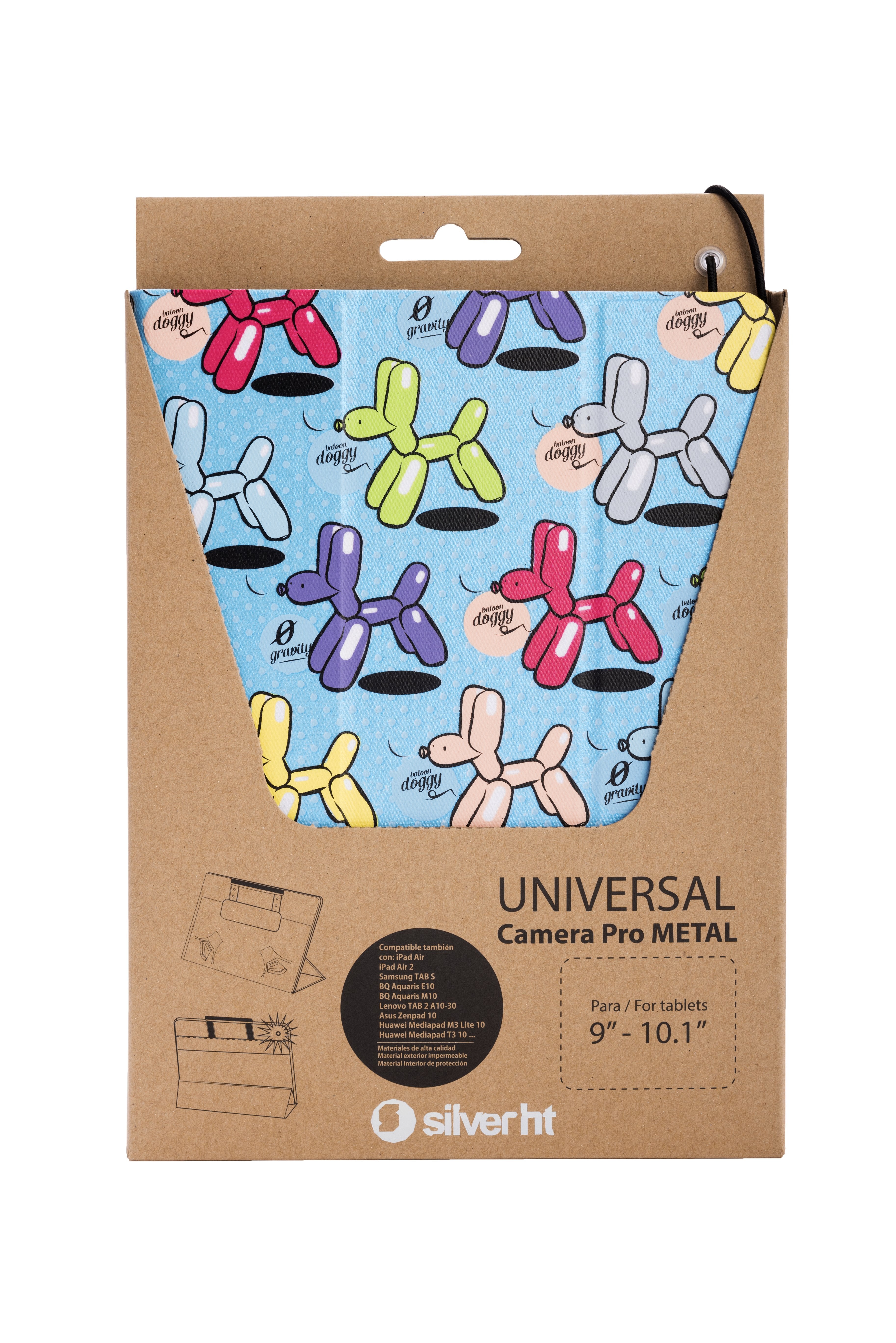 Funda Tablet Universal Silver Ht 9-10.1  Ballons Blue Metal