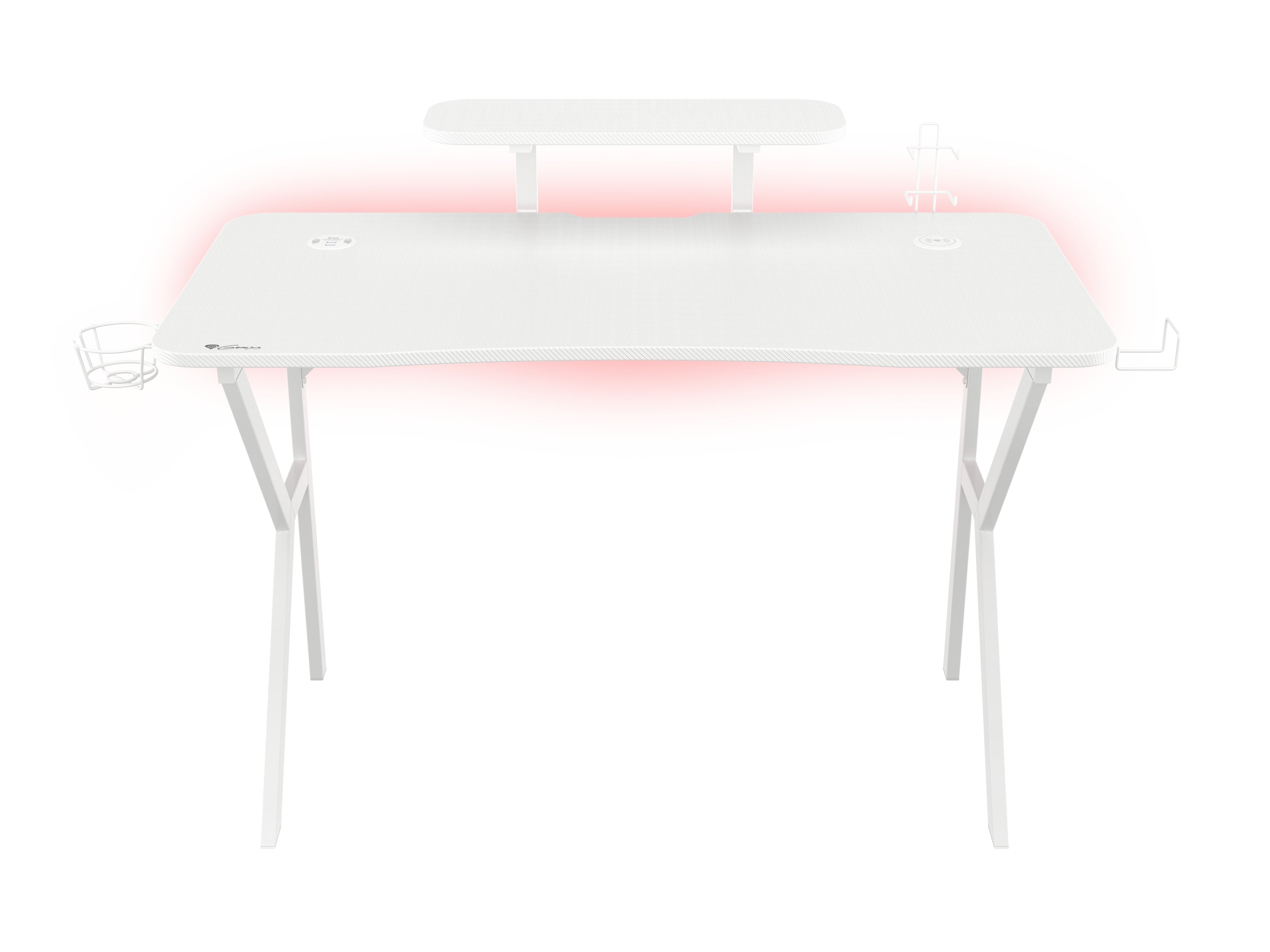 Mesa Gaming Genesis Holm 320 Rgb Blanca Carbono
