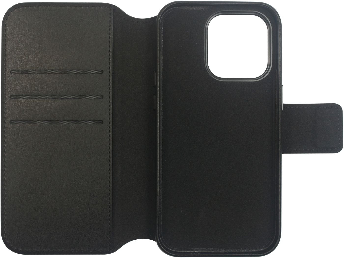 Infinite Milan Iphone 16  Black Wallet Cover. Material: