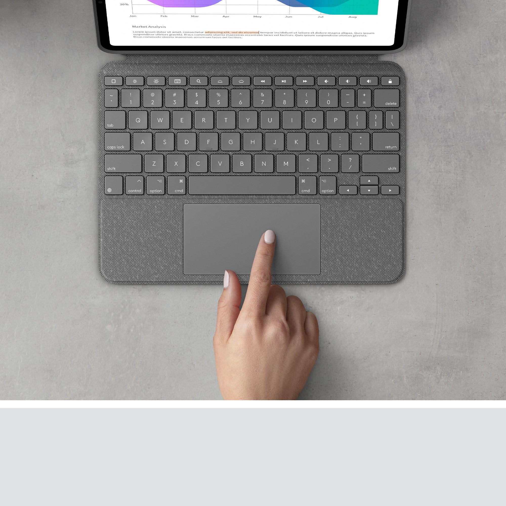 Suizo Logitech Combo Touch Gris Smart Connector Qwertz Ipad