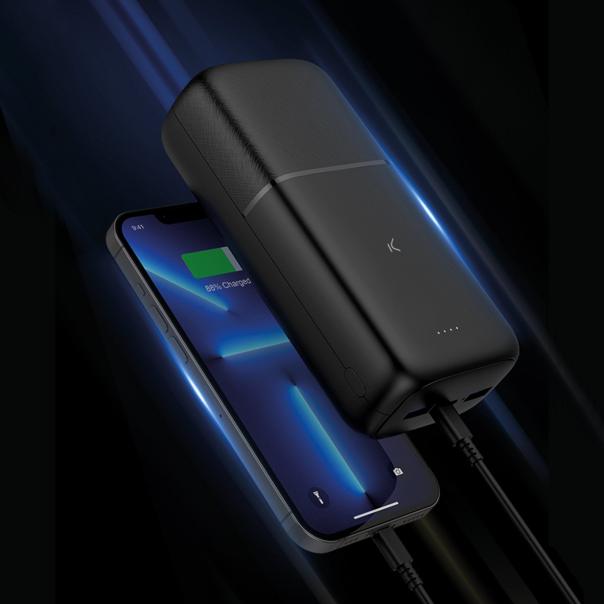 Ksix Supra Bateria Externa/Power Bank 30000mah 20w Pd - Carga Simultanea - 2x Usb-A, 1x Usb-C