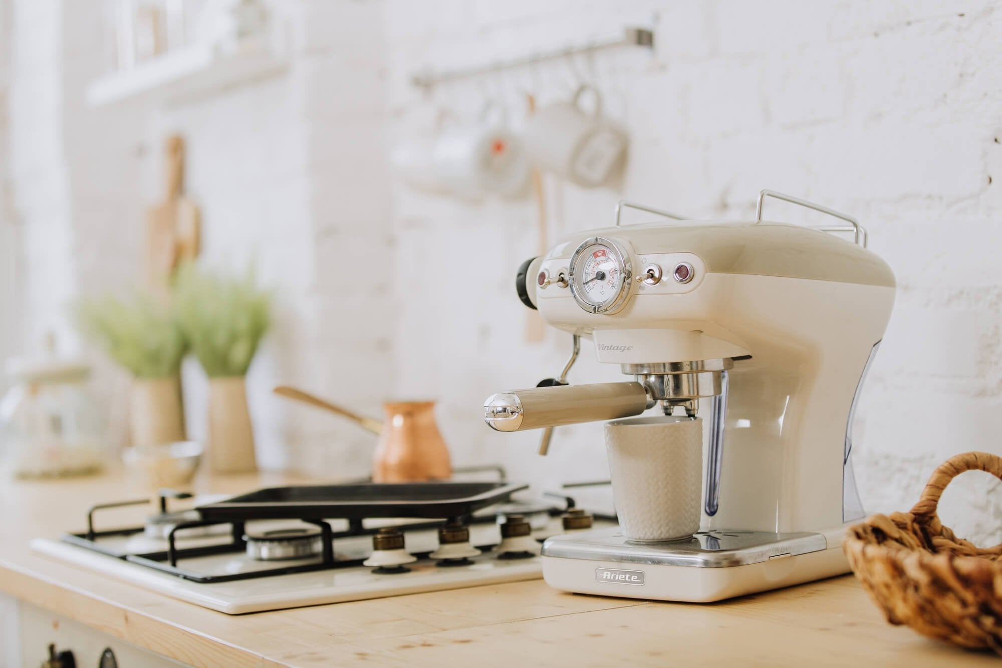 Cafetera Expresso Ariete Vintage Beige