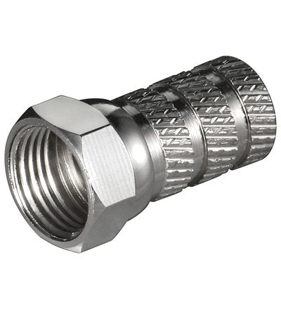 Twist-On F-Plug Connector 5.2 Mm - Copper-Nickel, Big Nut