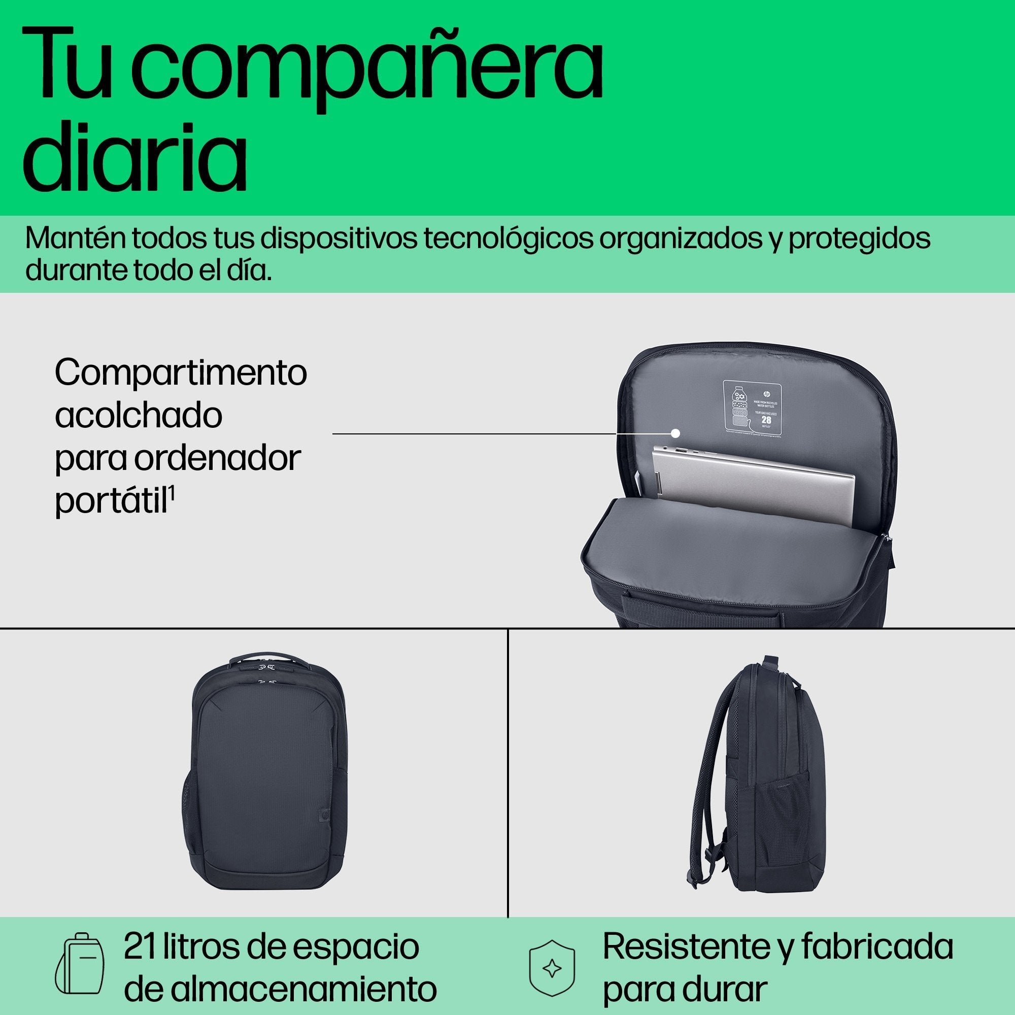 EAN 0198122601967 - HP Everyday 16 Odyssey Gray Laptop Backpack 40,9 cm (16.1") Gris imagen 3