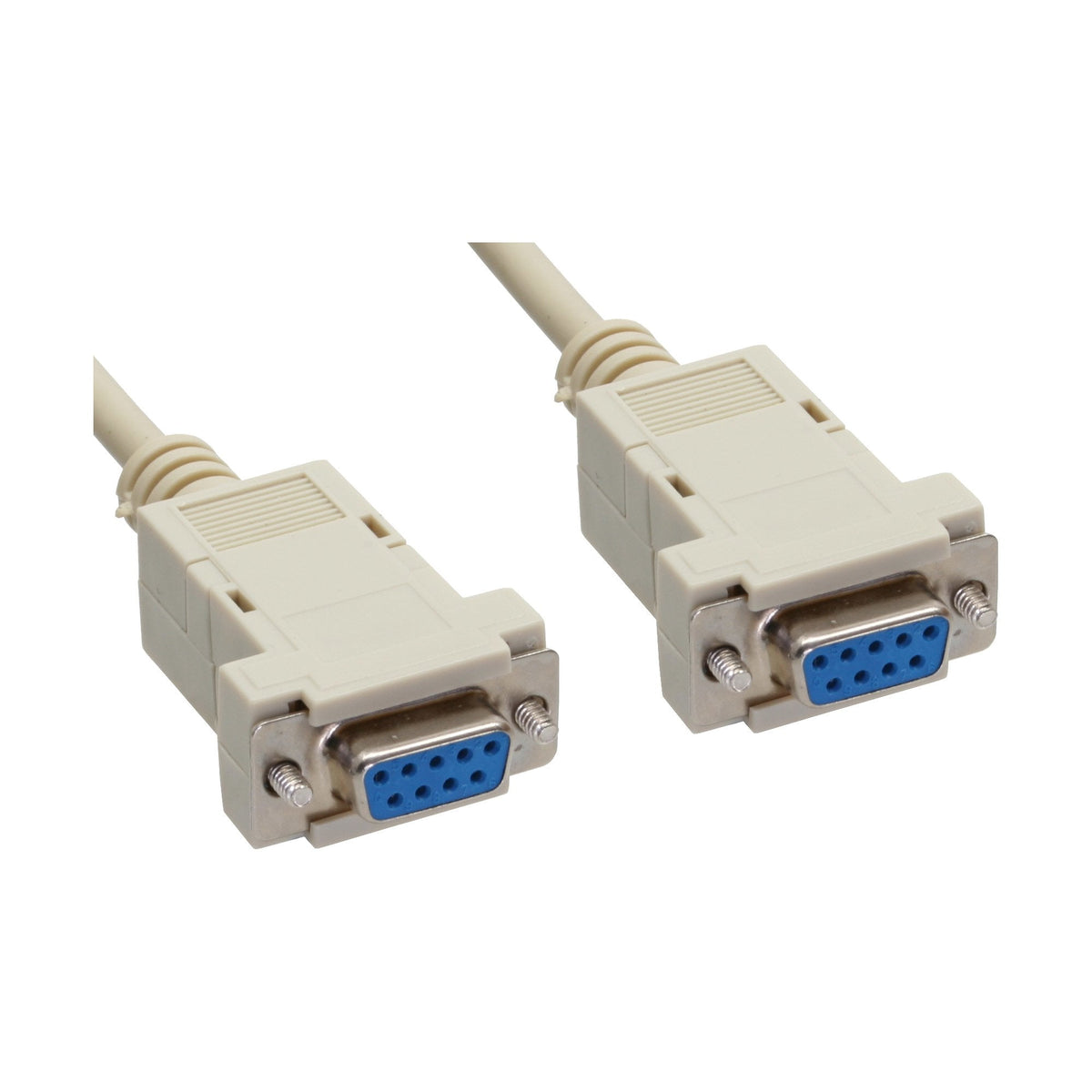 Cable De Módem Nulo Inline Db9 Pin Hembra A Hembra Con Abrazadera Gris 2m