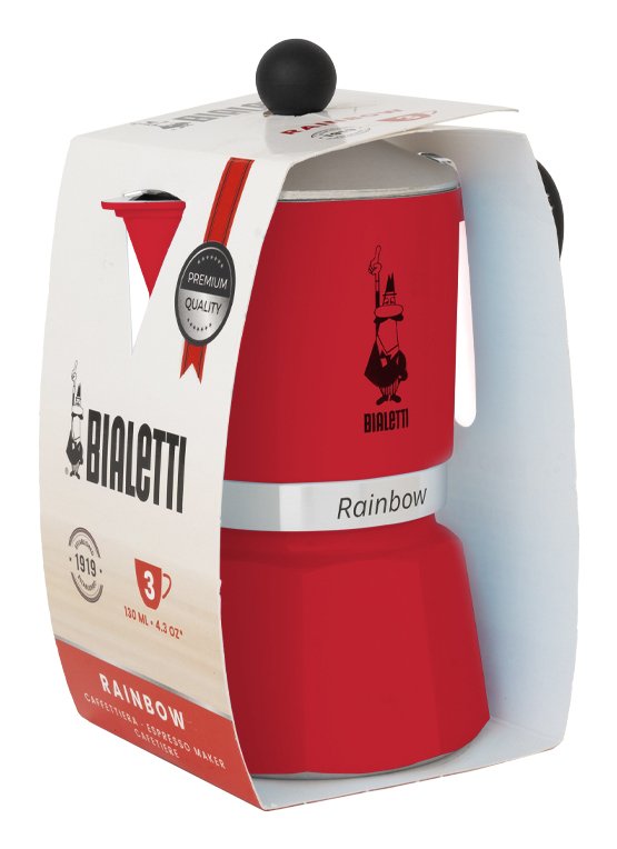 EAN 8006363018470 - Bialetti Rainbow Cafetera italiana Negro, Rojo, Acero inoxidable imagen 4