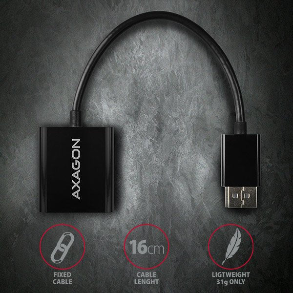 EAN 8595247904386 - Axagon RVD-VGN adaptador de cable de vídeo 0,15 m DisplayPort VGA (D-Sub) Negro imagen 5