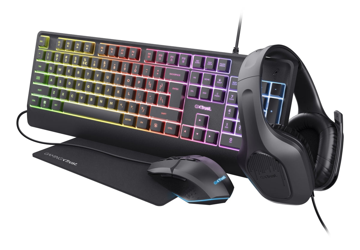 EAN 8713439251555 - Trust GXT 792 QUADROX teclado Ratón incluido Juego USB QWERTY Inglés de EE. UU. Negro imagen 1