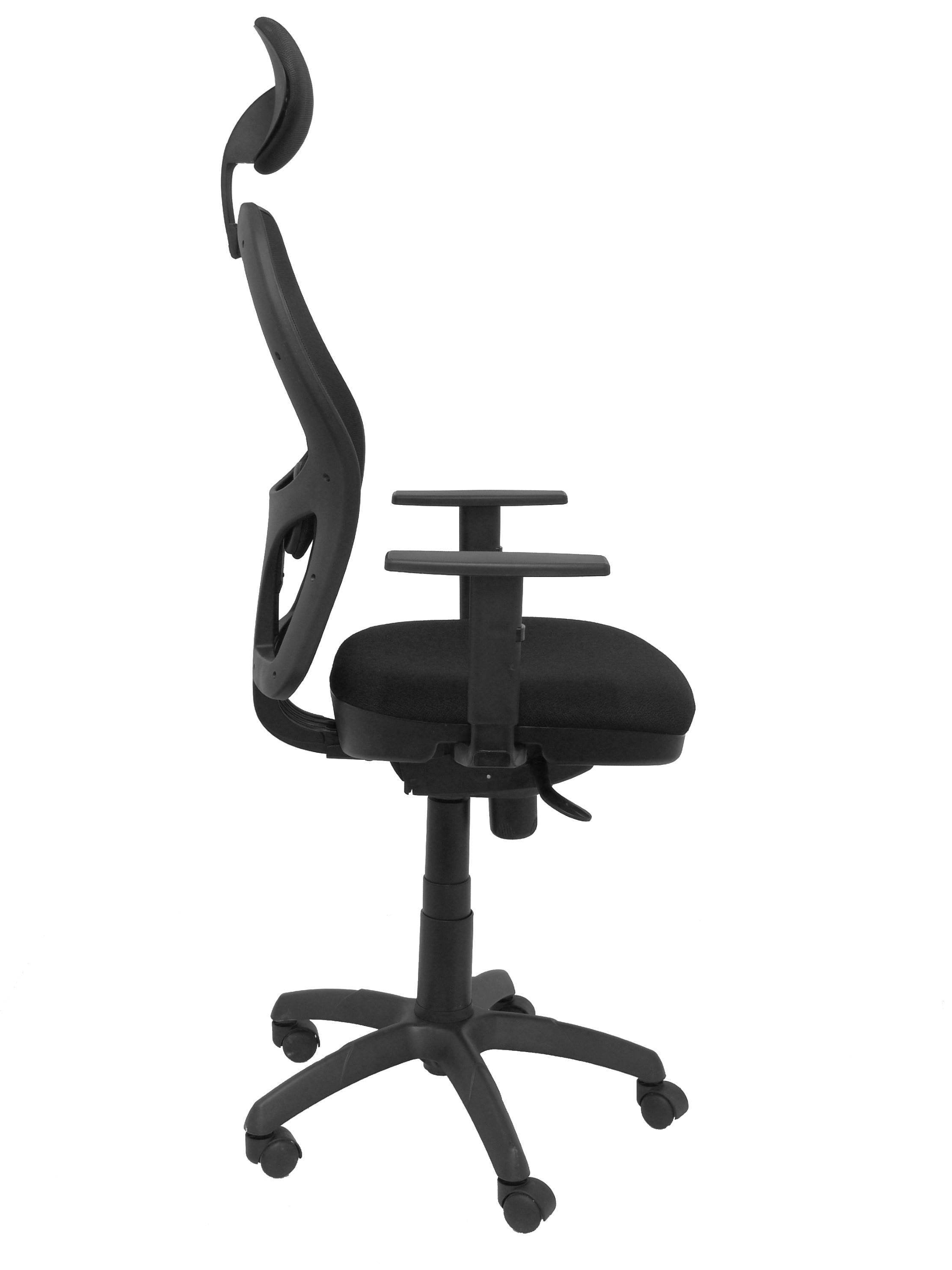 Silla Jorquera Malla Negra Asiento Bali Negro Con