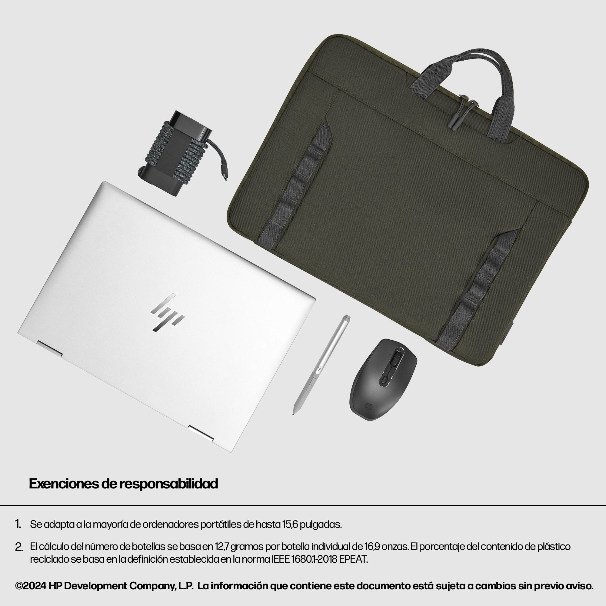EAN 0197961660456 - HP 15.6 Modular Laptop Sleeve 39,6 cm (15.6") Verde, Gris imagen 3