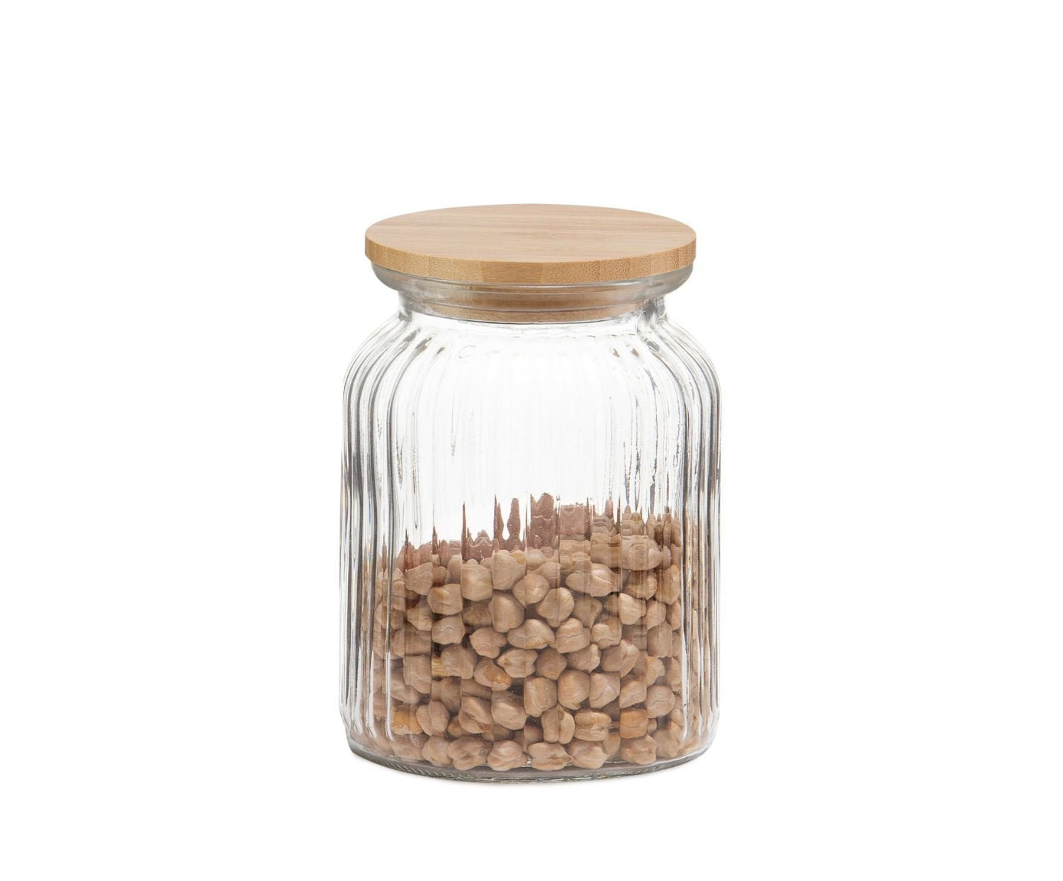 Bote Cocina Vidrio Bambú 1000ml Ms72137 Andrea House