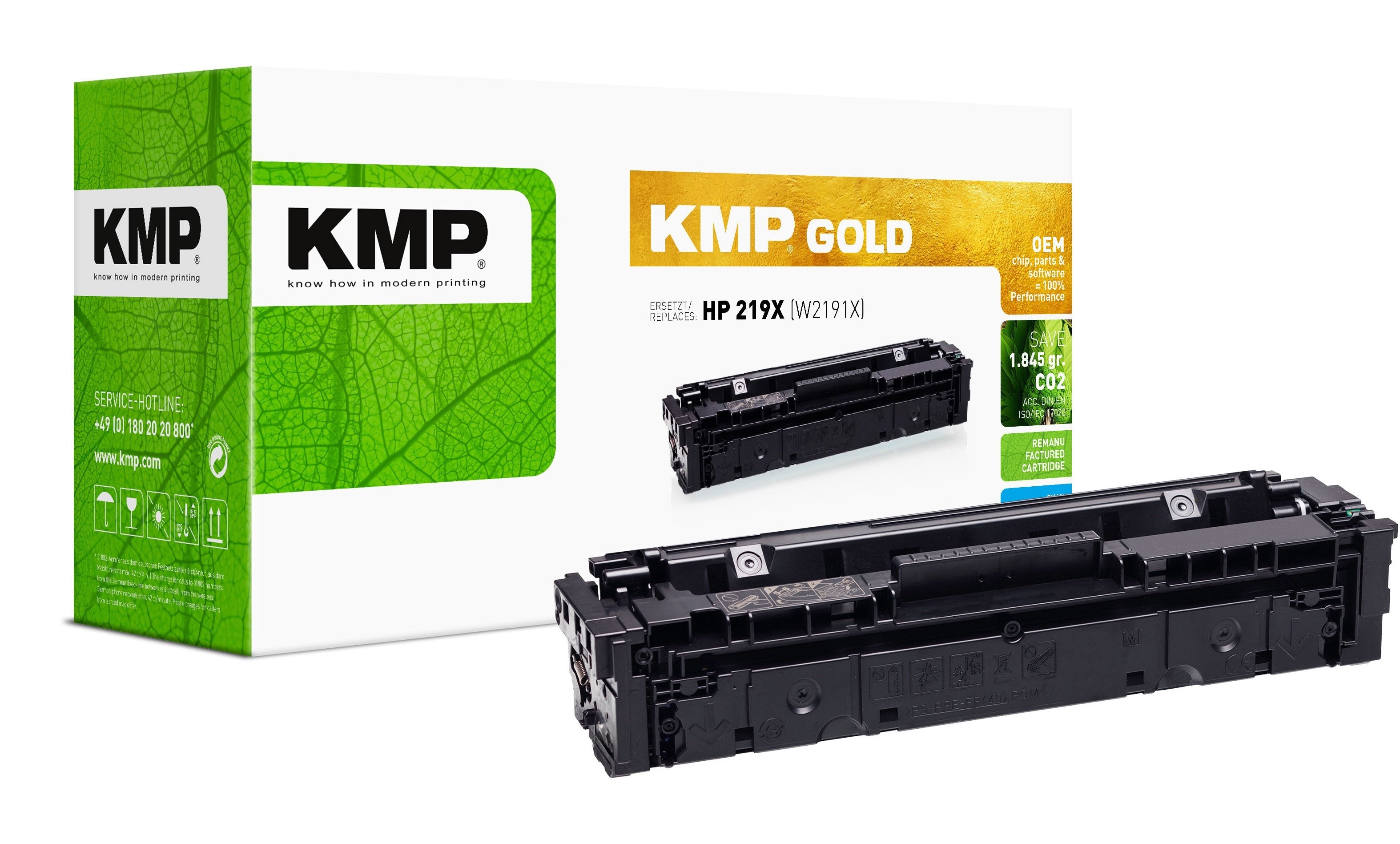 Kmp Gold Toner Hp 219x W2191x Cyan 2500 Copias Remanufactured
