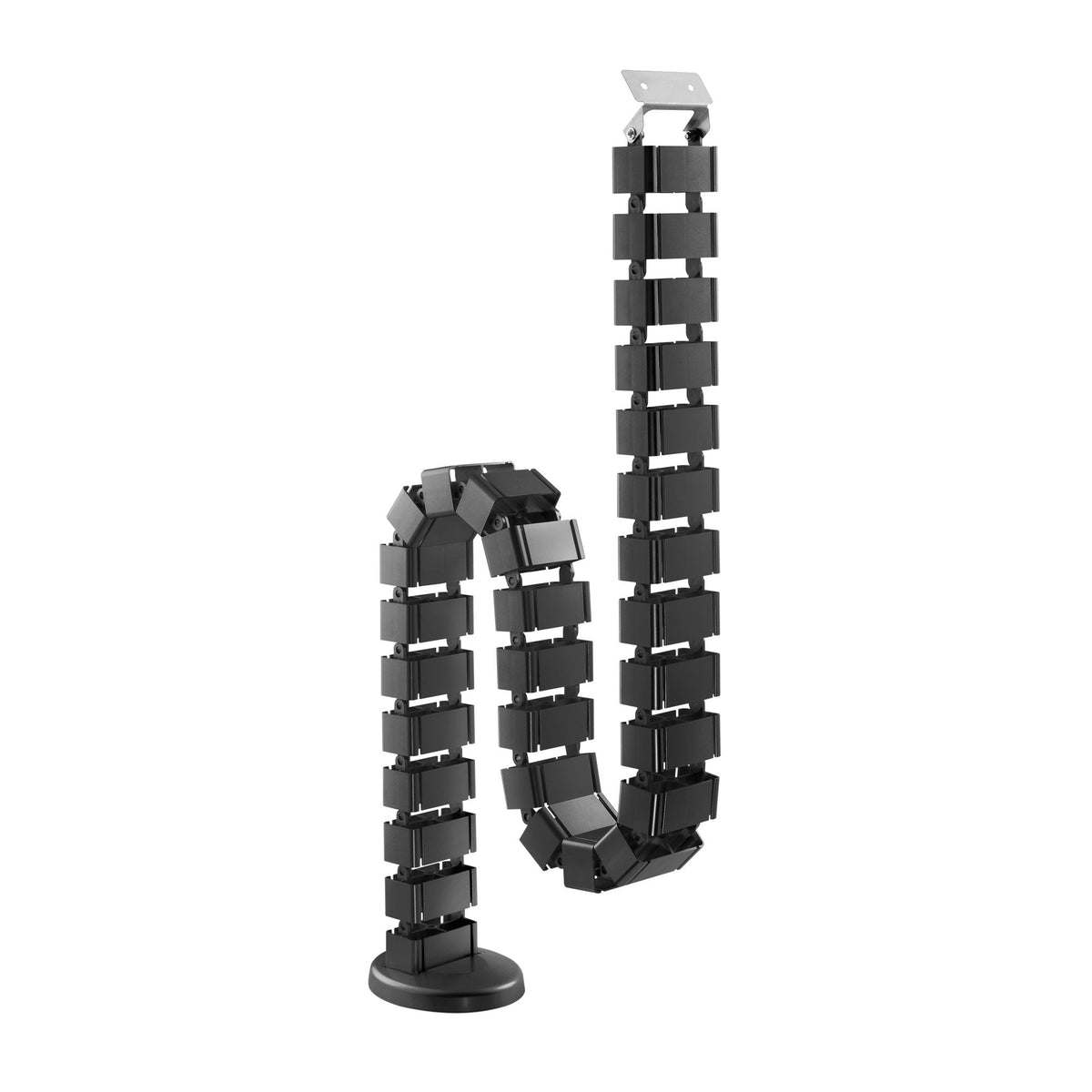 Inline Pasacables Flexible Para Escritorios Regulables En Altura, 4 Compartimentos, 68x36mm Máx. 1,28 M, Negro