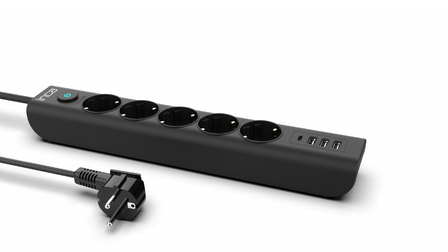 Regleta Inca Ipw-44tu  Negro 5 Salidas Ac 230 V 1,5 M