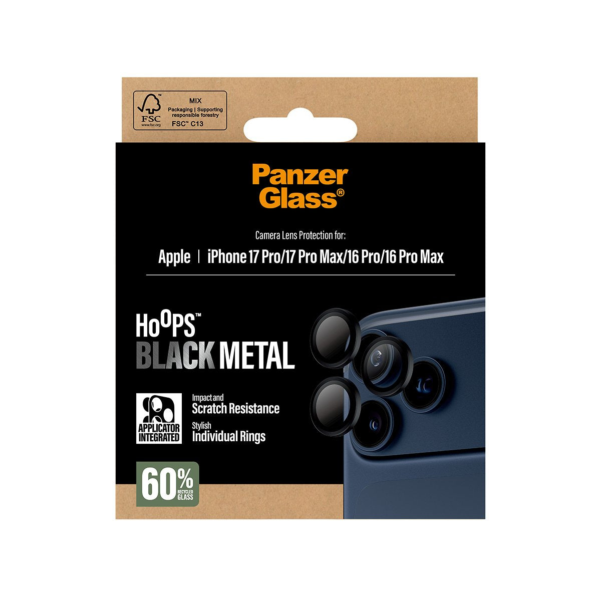 EAN 5715685025624 - PanzerGlass ® Hoops® Black Camera Lens Protector iPhone 17 Pro | iPhone 17 Pro Max | iPhone 16 Pro | 16 P imagen 3