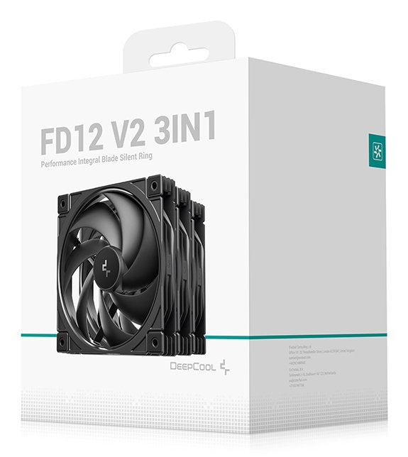 Ventilador Pc Deepcool Fd12 V2 3in1 (Negro, 3er Pack, 120 Mm) R-Fd12v2-Bknpn3-G