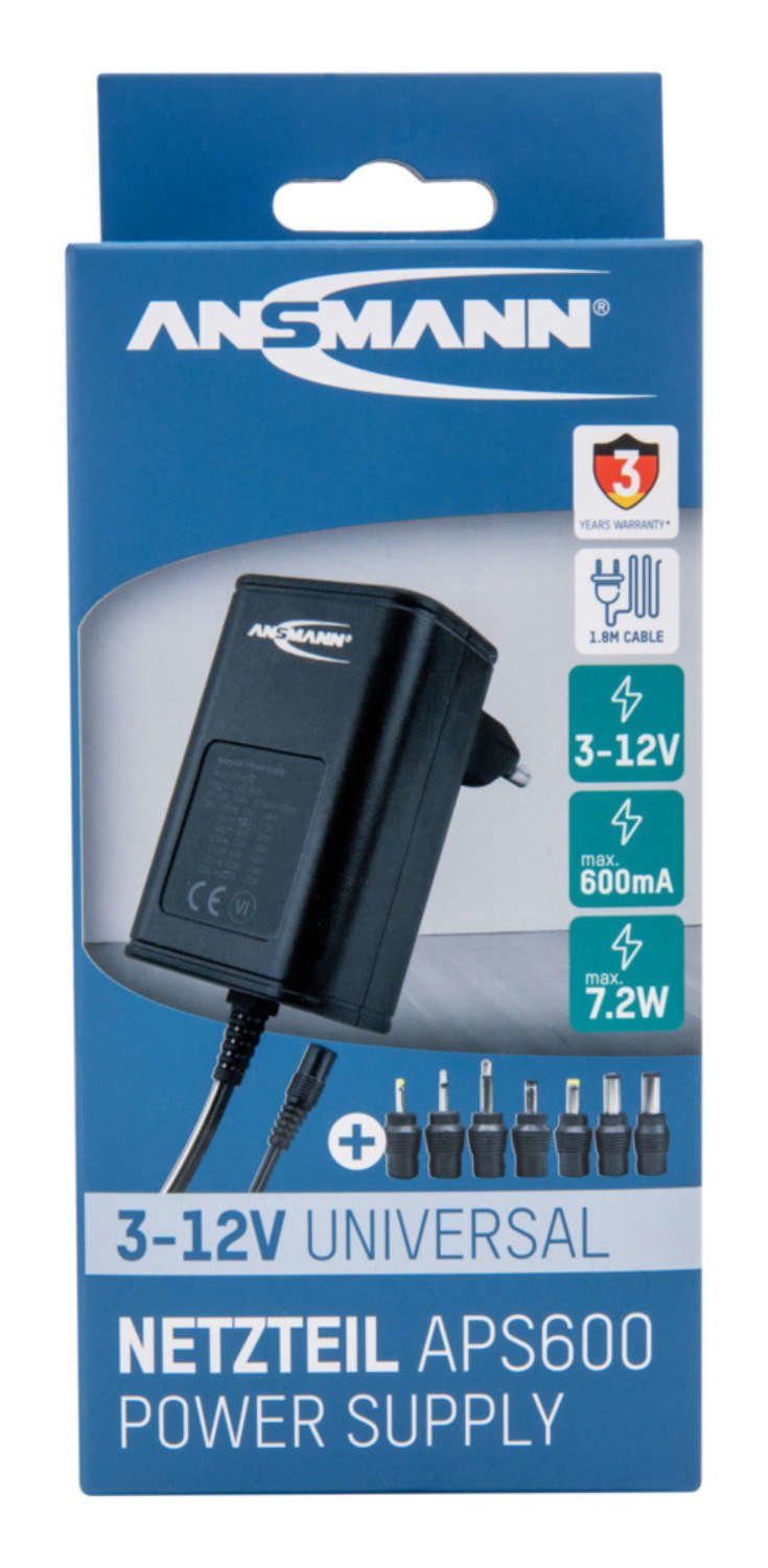 Ansmann Aps 600 Unidad De Fuente De Alimentación 7,2 W Negro
