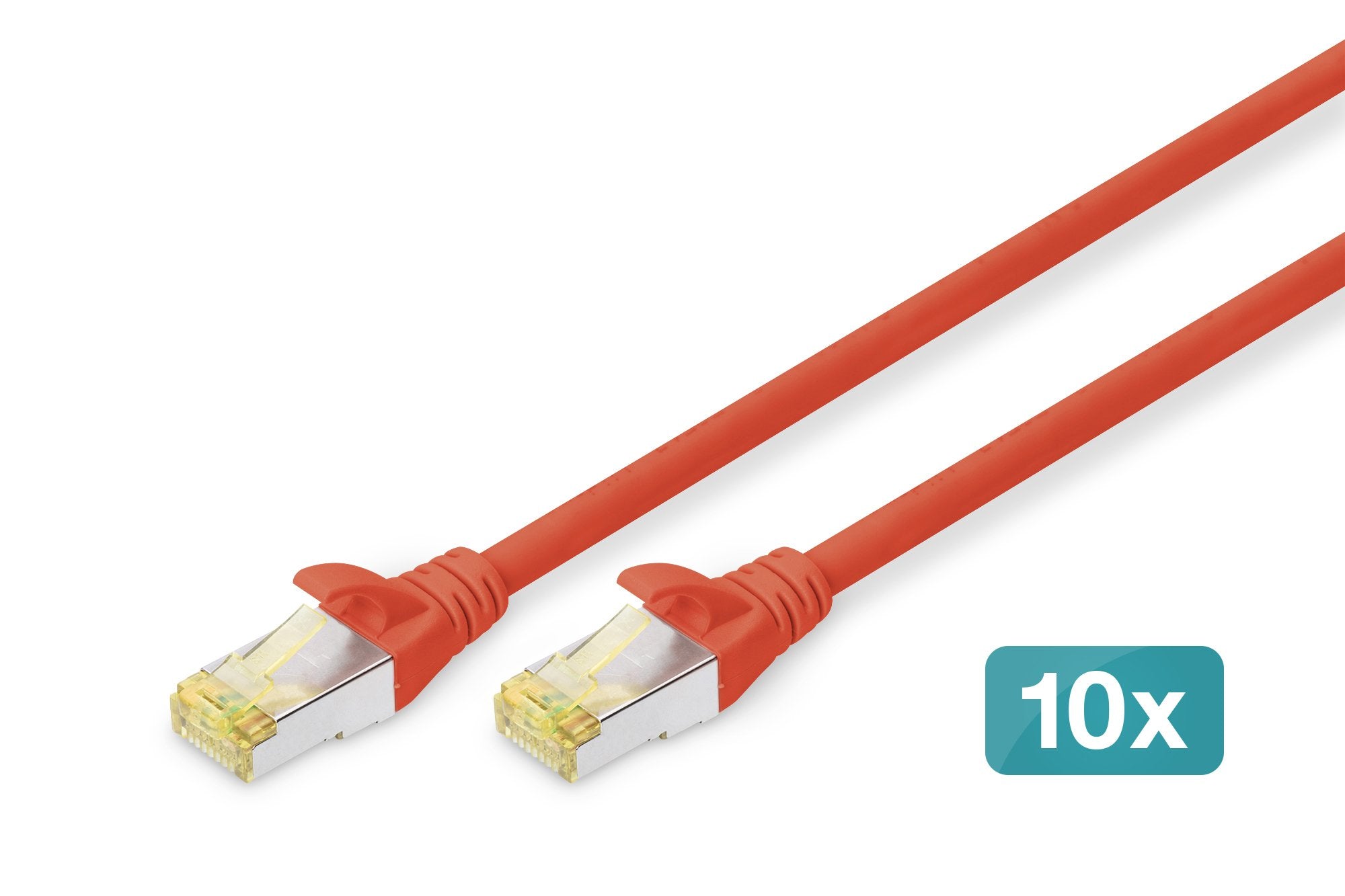 Cat 6a S/Ftp Patch Cord10p Awg Cabl 26/7 2 M 10 Pieces Red