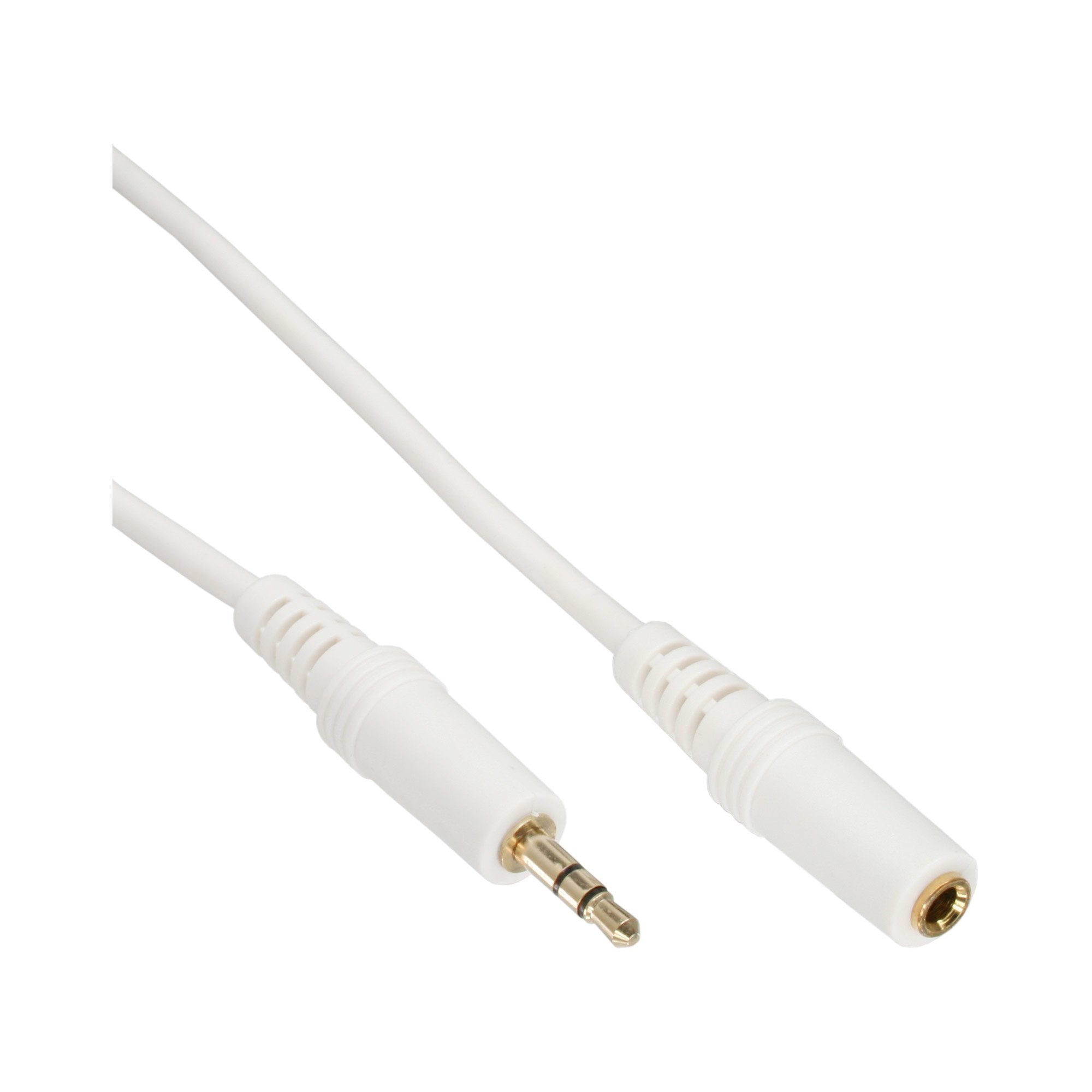 Cable De Audio Inline 3.5mm Estéreo Macho A Hembra Blanco/Dorado 5m