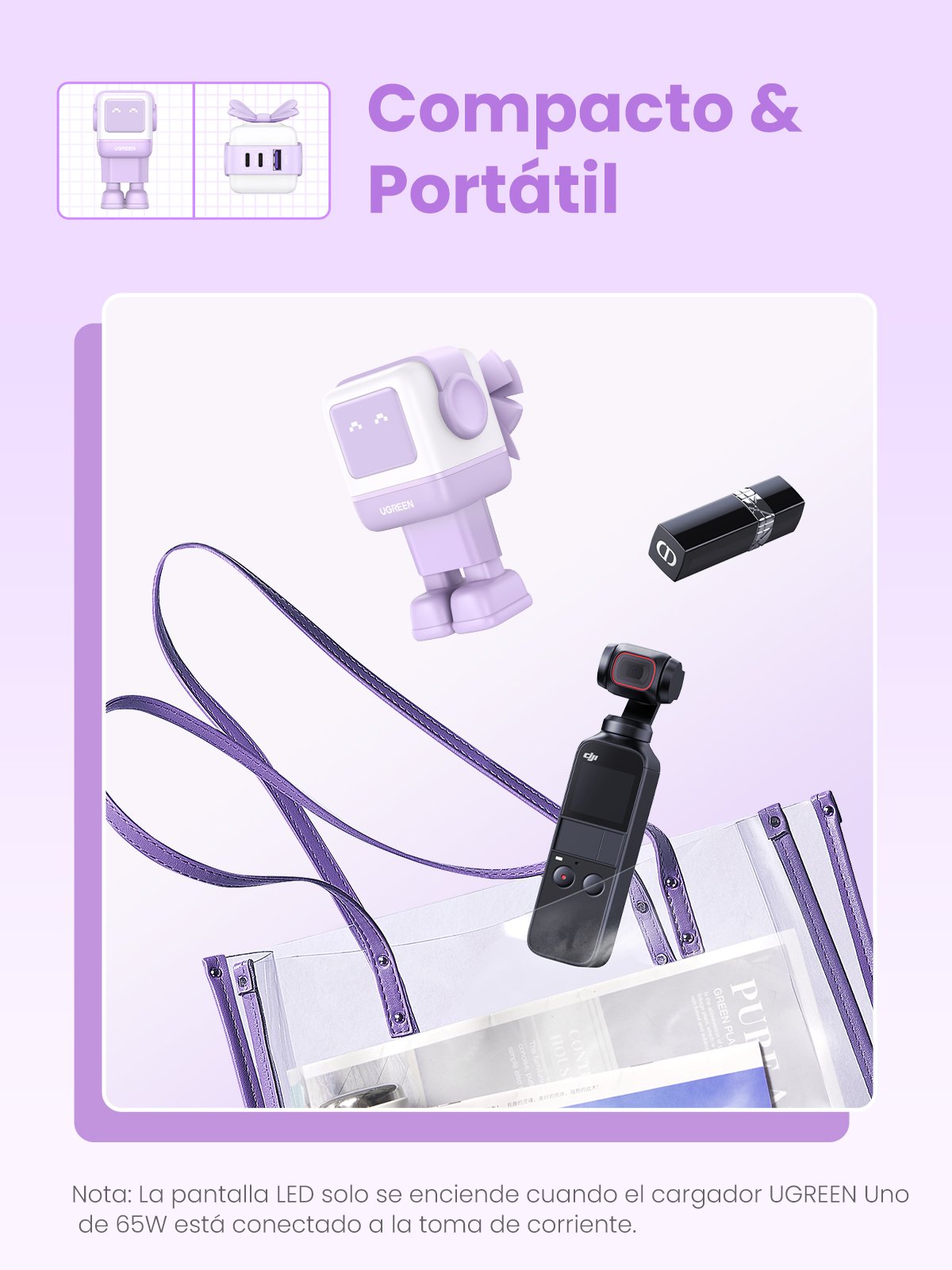 EAN 6941876232918 - Ugreen Nexode RG 65W 3-Port GaN Ordenador portátil, Teléfono móvil, Ratón, Portátil, Batería portátil, Te imagen 12