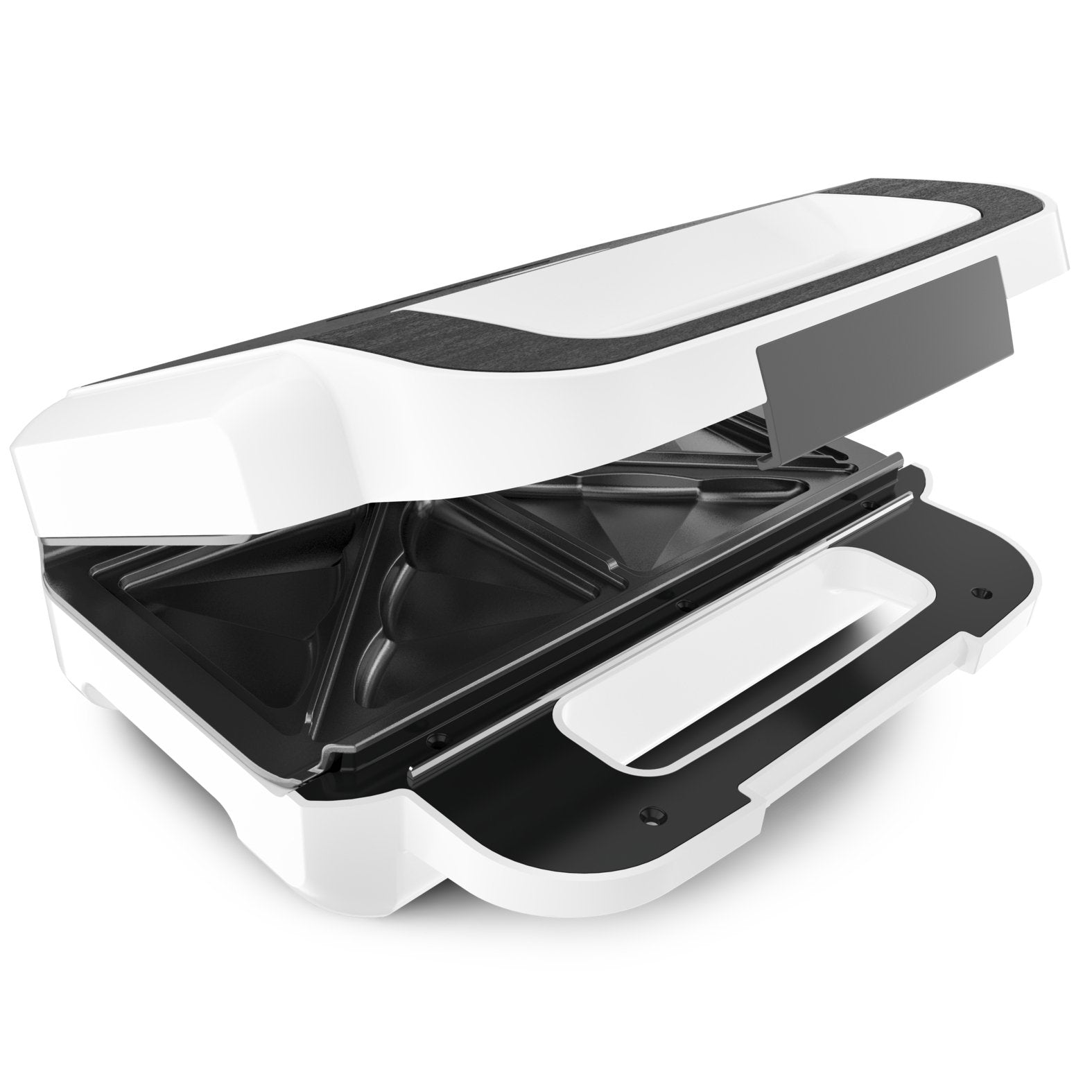 Sandwichera  Tefal Snack Xl Sw7011, Blanco/Gris, 850 Vatios, Con 2 Juegos De Platos Sw 7011