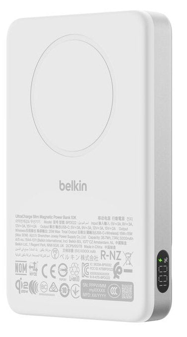 Belkin Ultracharge Pro 10k Qi2 25w Pd30w Slim Magnetic Display Powerbank Silver Metal
